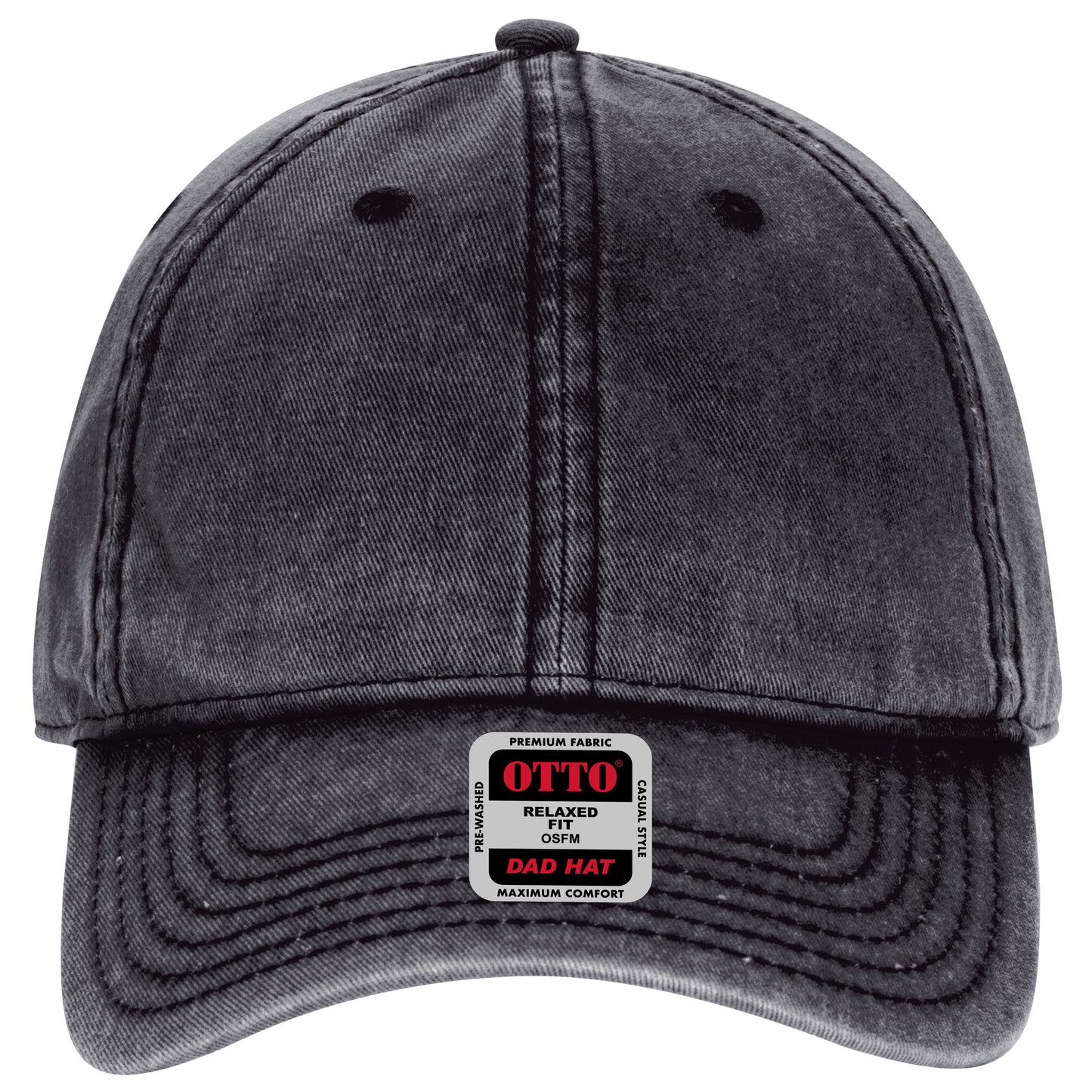 6-Panel Low Profile Dad Hat — Custom Leather Patch in Black