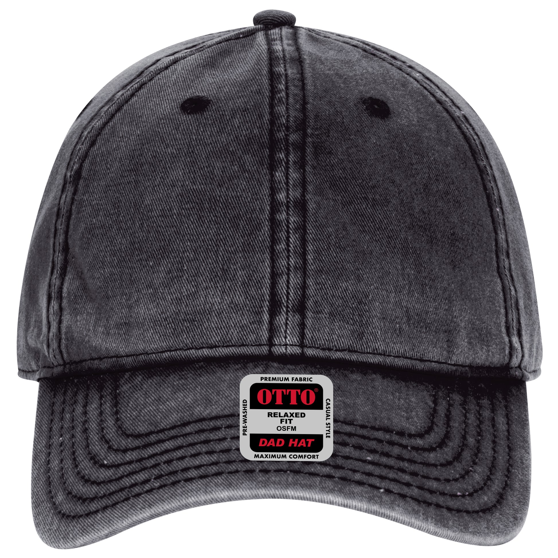 6-Panel Low Profile Dad Hat — Custom Leather Patch in Black