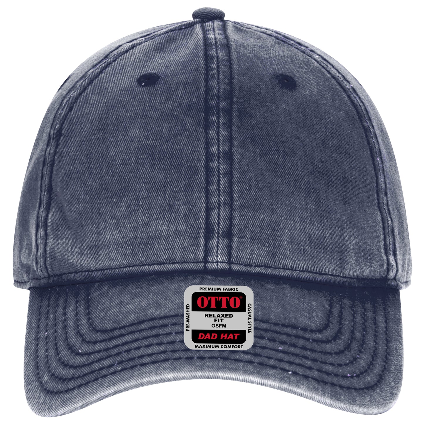 6-Panel Low Profile Dad Hat — Custom Leather Patch in Navy