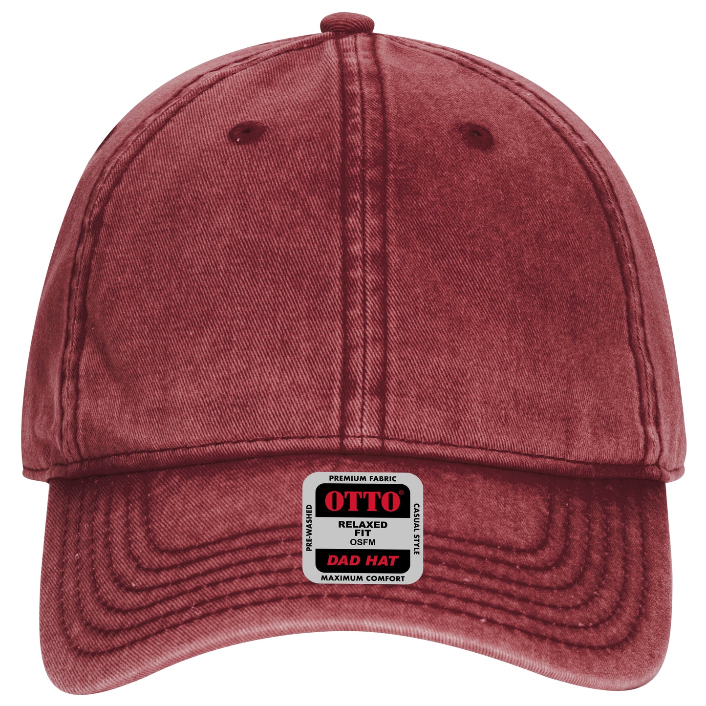6-Panel Low Profile Dad Hat — Custom Leather Patch in Maroon