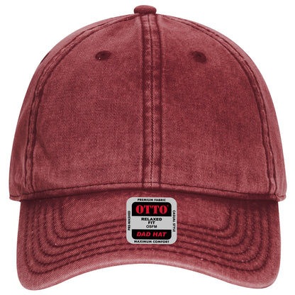 6-Panel Low Profile Dad Hat — Custom Leather Patch in Maroon