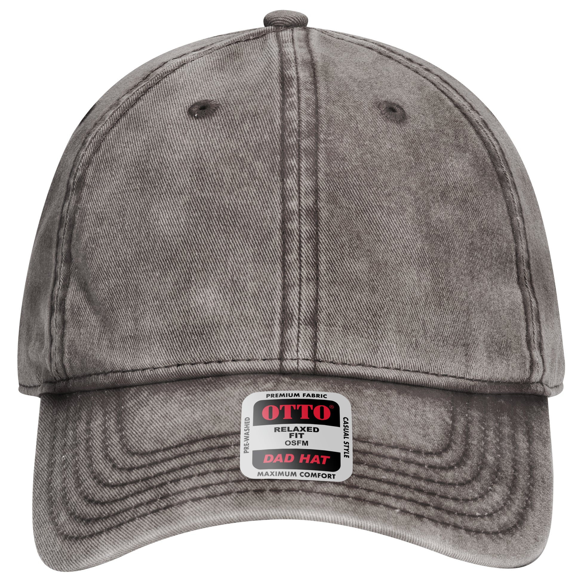 6-Panel Low Profile Dad Hat — Custom Leather Patch in Char. Gr