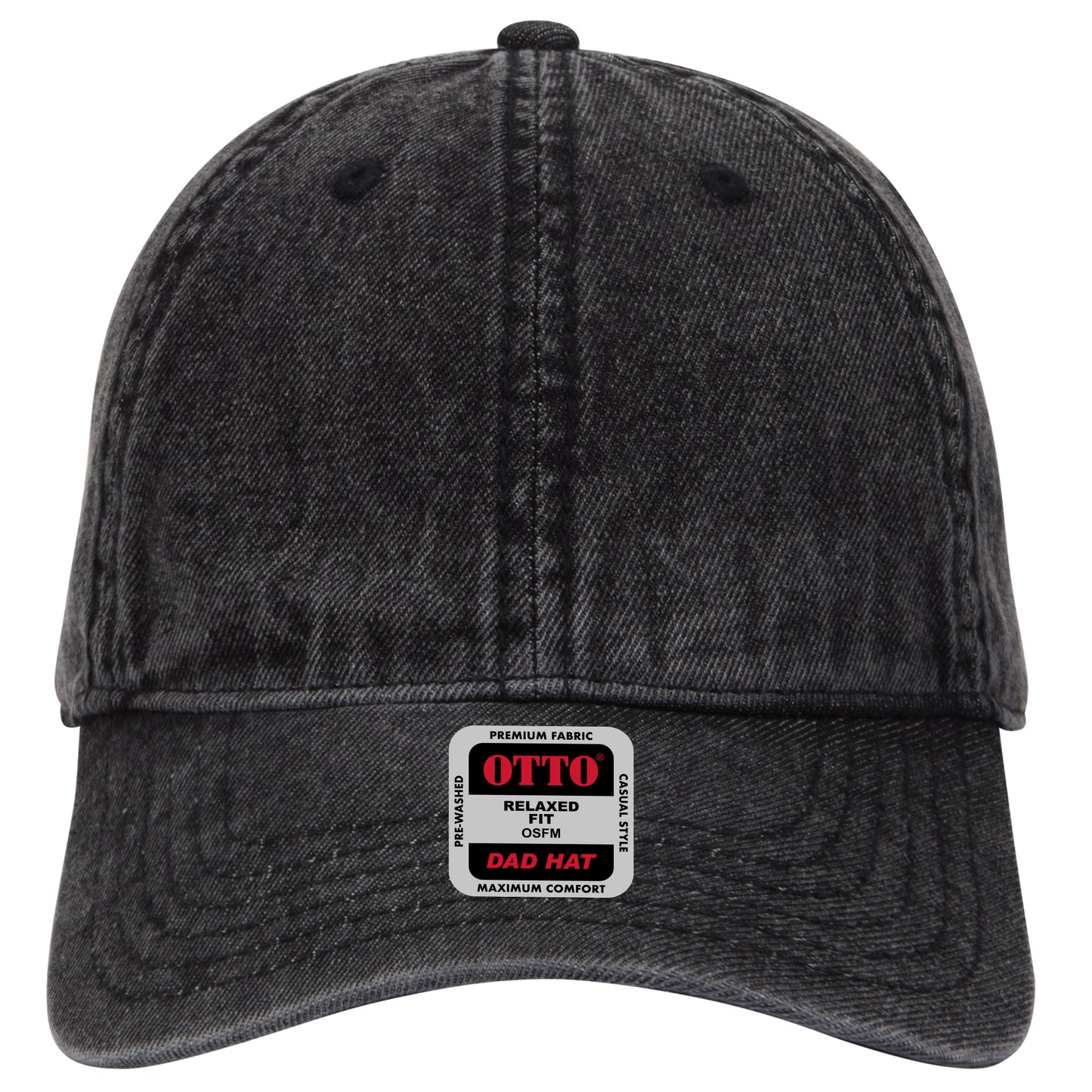 6-Panel Low Profile Dad Hat — Custom Leather Patch in Black