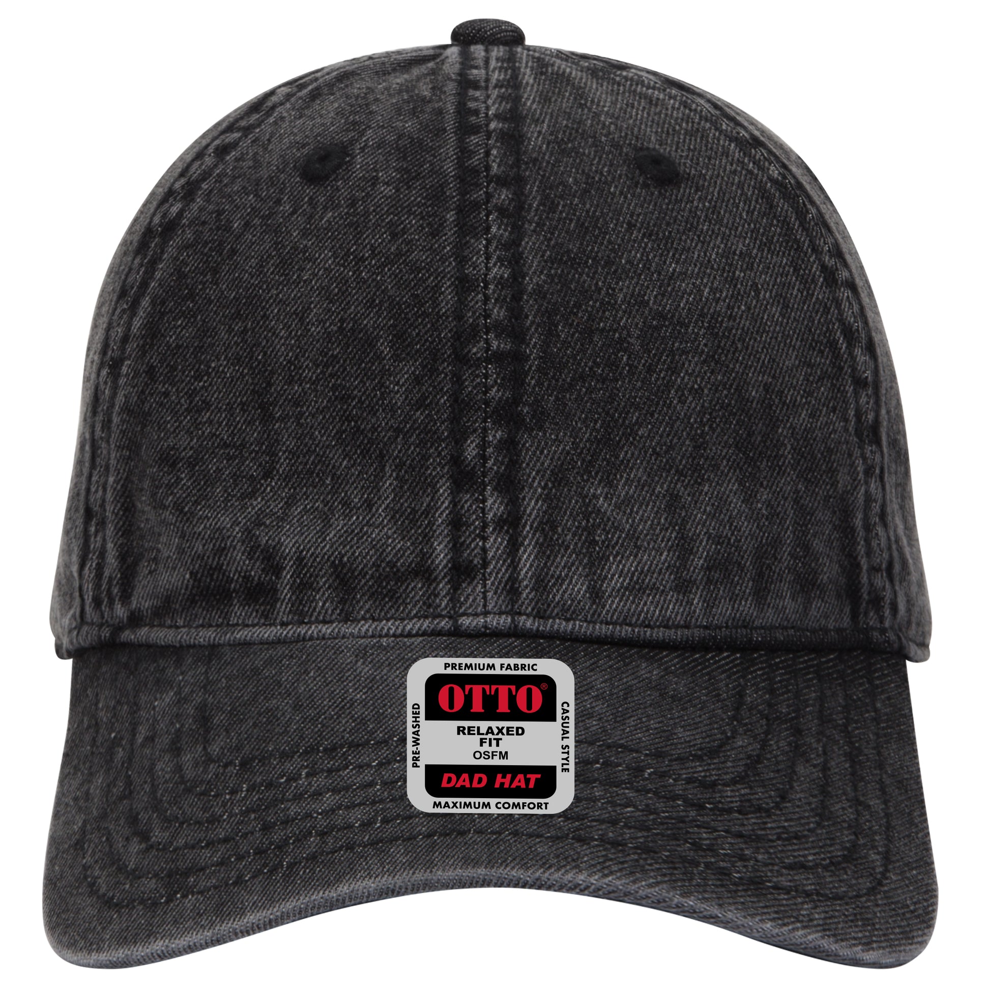 6-Panel Low Profile Dad Hat — Custom Leather Patch in Black