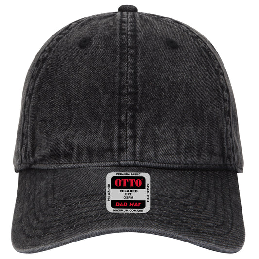 6-Panel Low Profile Dad Hat — Custom Leather Patch in Black