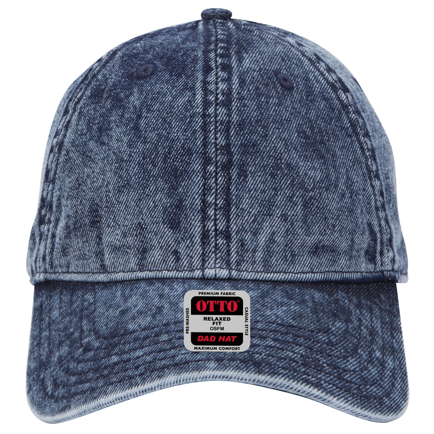 6-Panel Low Profile Dad Hat — Custom Leather Patch in Navy