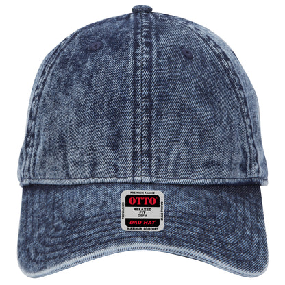 6-Panel Low Profile Dad Hat — Custom Leather Patch in Navy