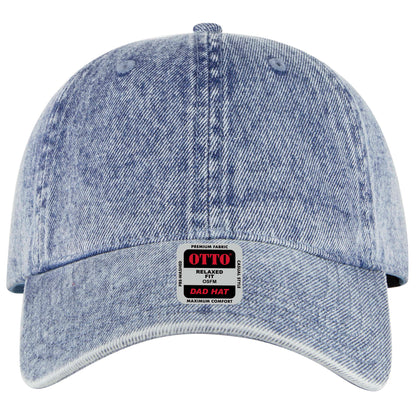 6-Panel Low Profile Dad Hat — Custom Leather Patch in Lt. Blue