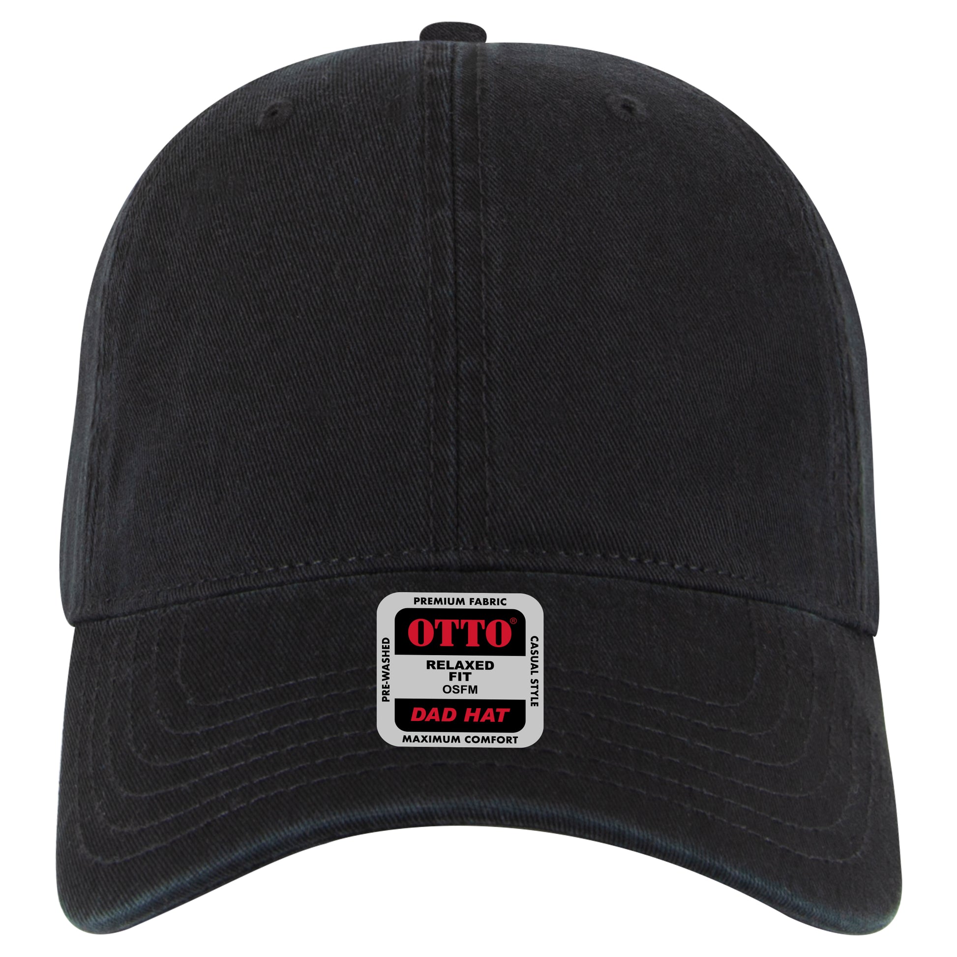 6-Panel Low Profile Dad Hat — Custom Leather Patch in Black