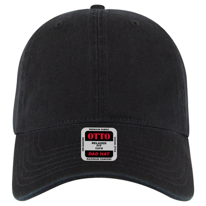 6-Panel Low Profile Dad Hat — Custom Leather Patch in Black
