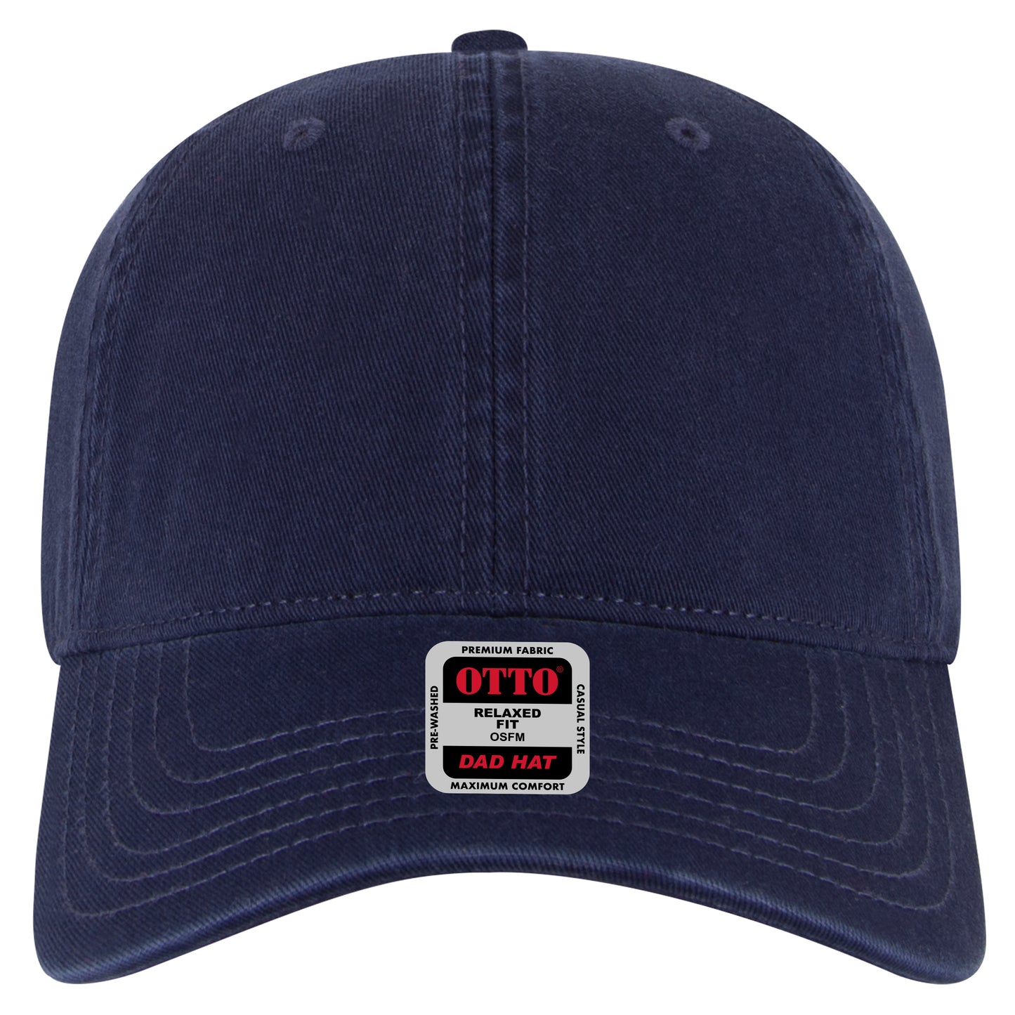 6-Panel Low Profile Dad Hat — Custom Leather Patch in Navy