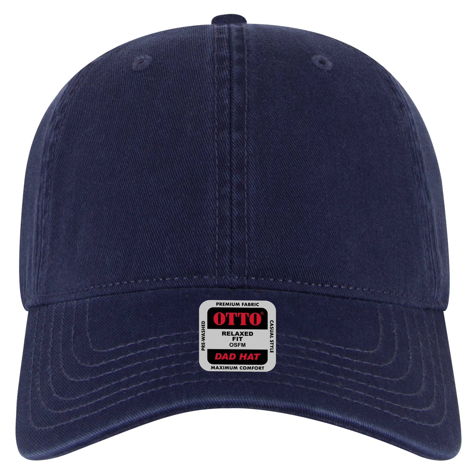 6-Panel Low Profile Dad Hat — Custom Leather Patch in Navy