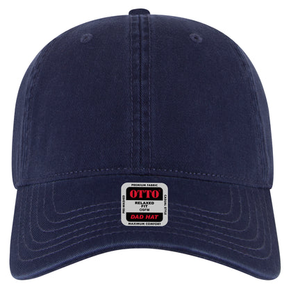 6-Panel Low Profile Dad Hat — Custom Leather Patch in Navy