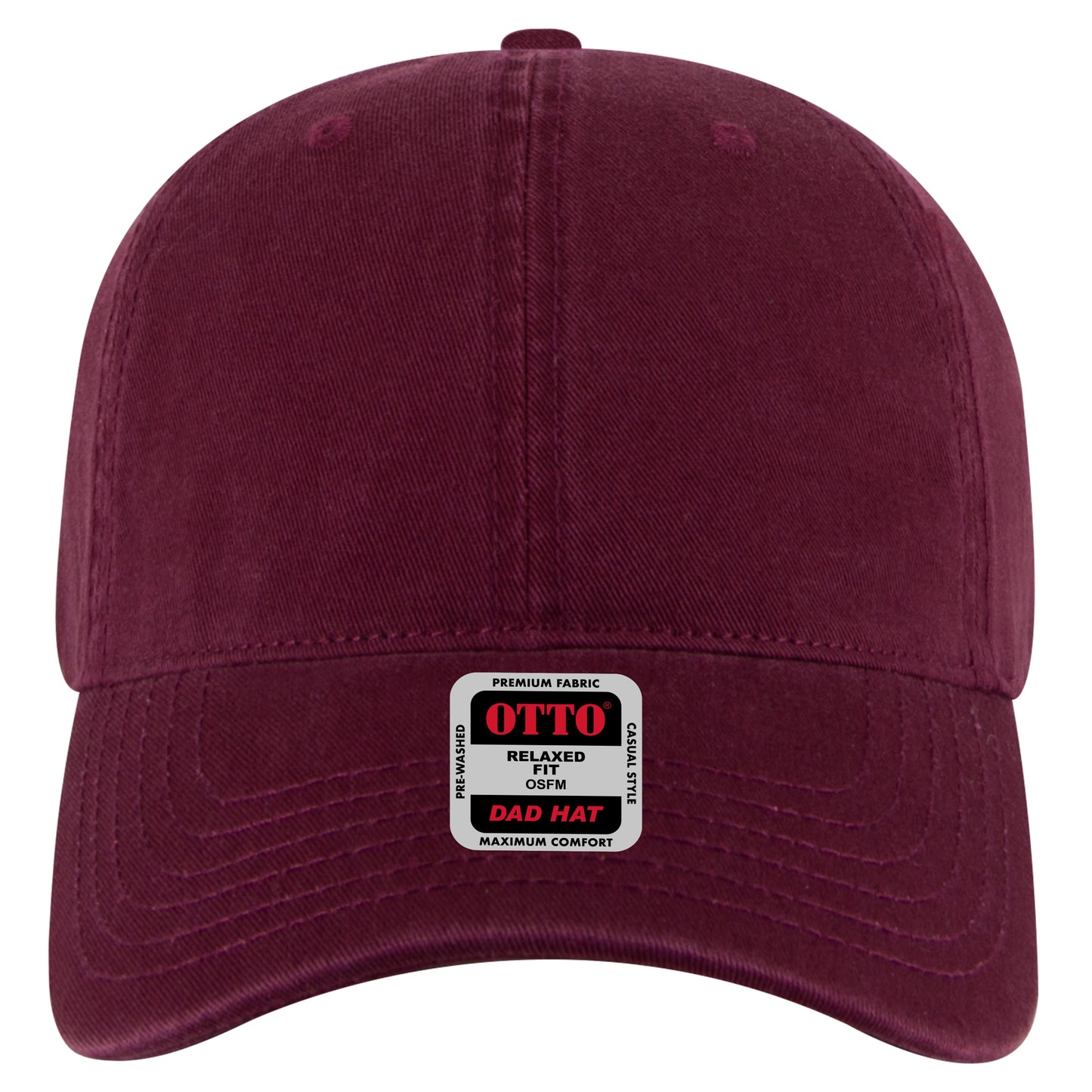 6-Panel Low Profile Dad Hat — Custom Leather Patch in Maroon