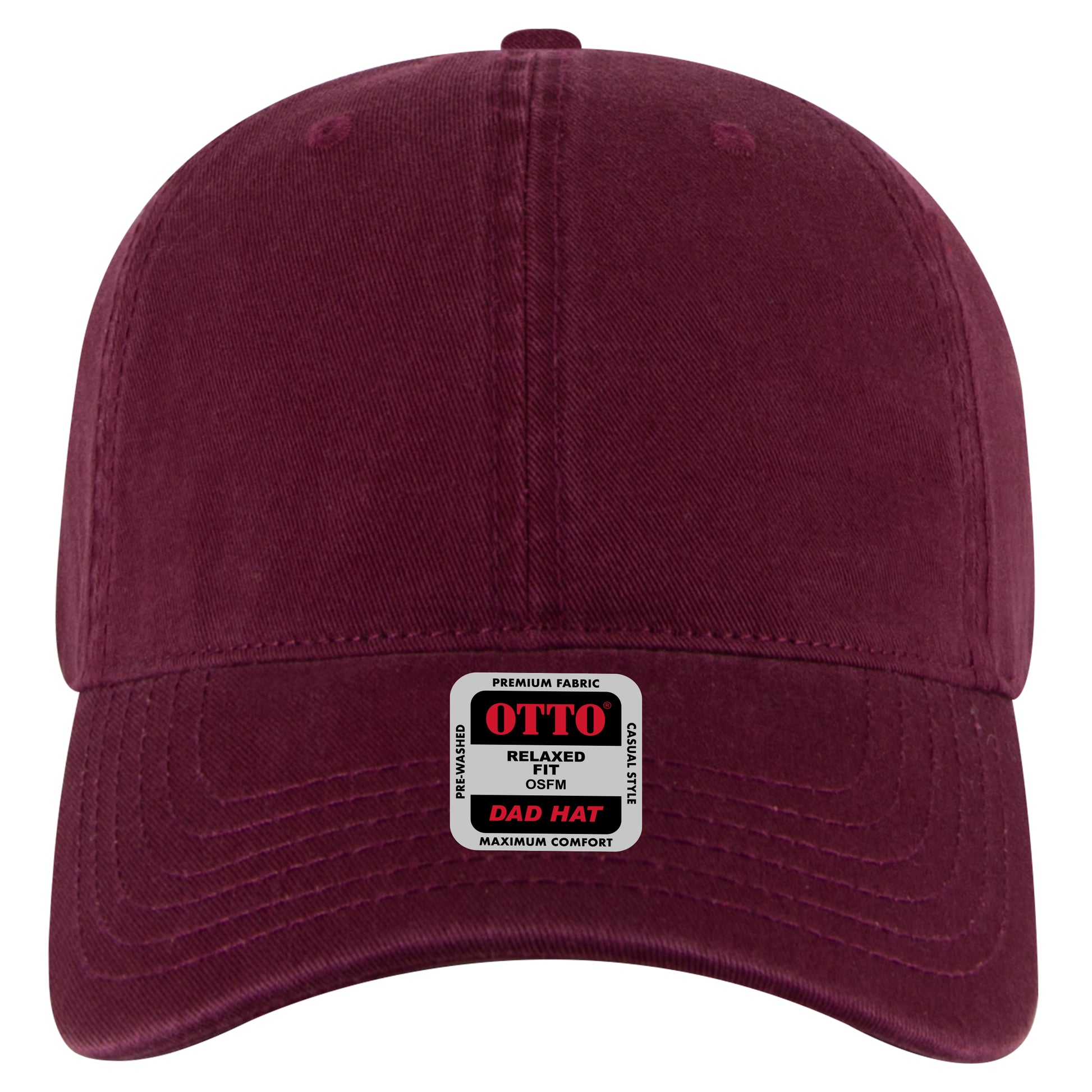 6-Panel Low Profile Dad Hat — Custom Leather Patch in Maroon