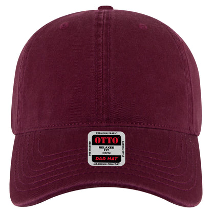 6-Panel Low Profile Dad Hat — Custom Leather Patch in Maroon