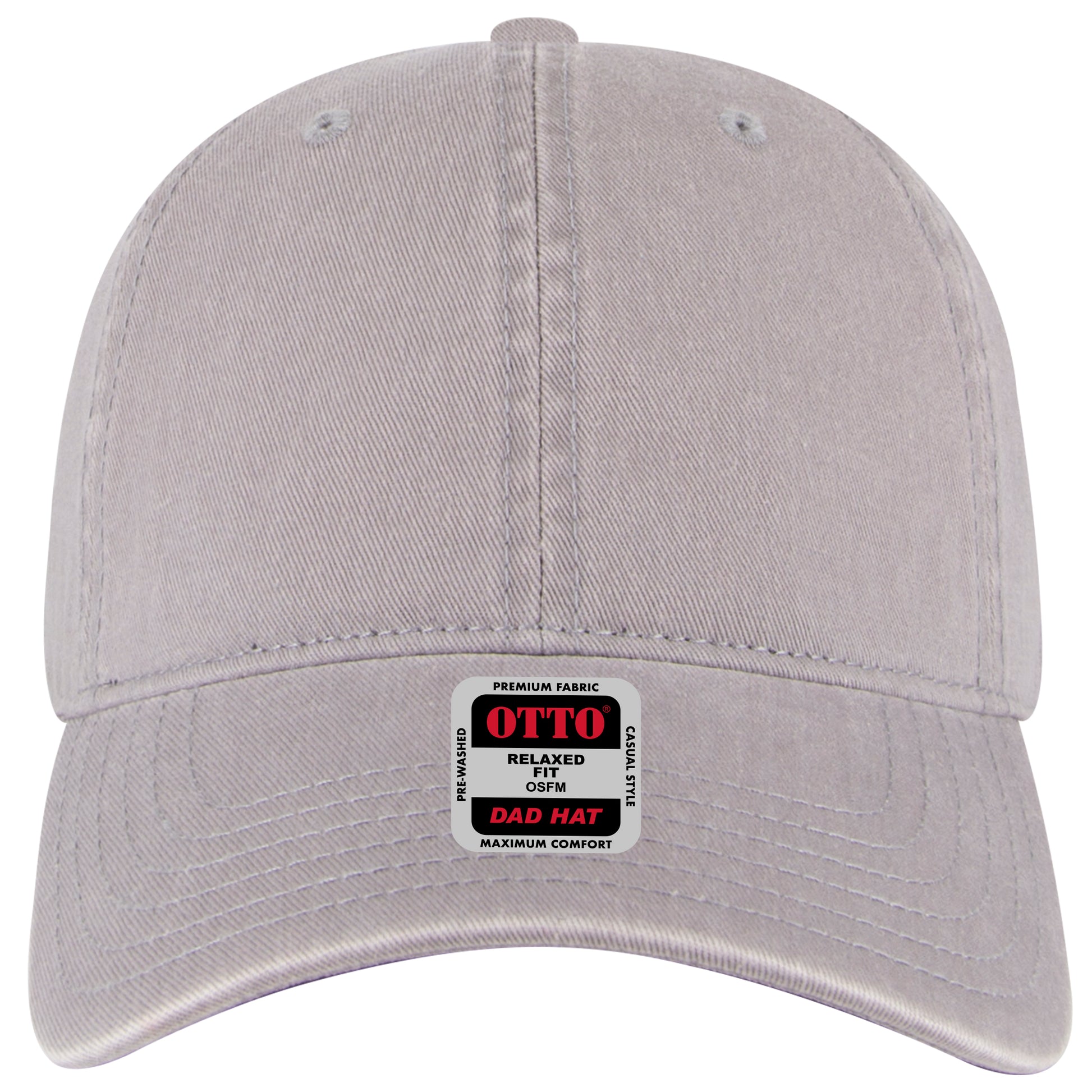 6-Panel Low Profile Dad Hat — Custom Leather Patch in Gray