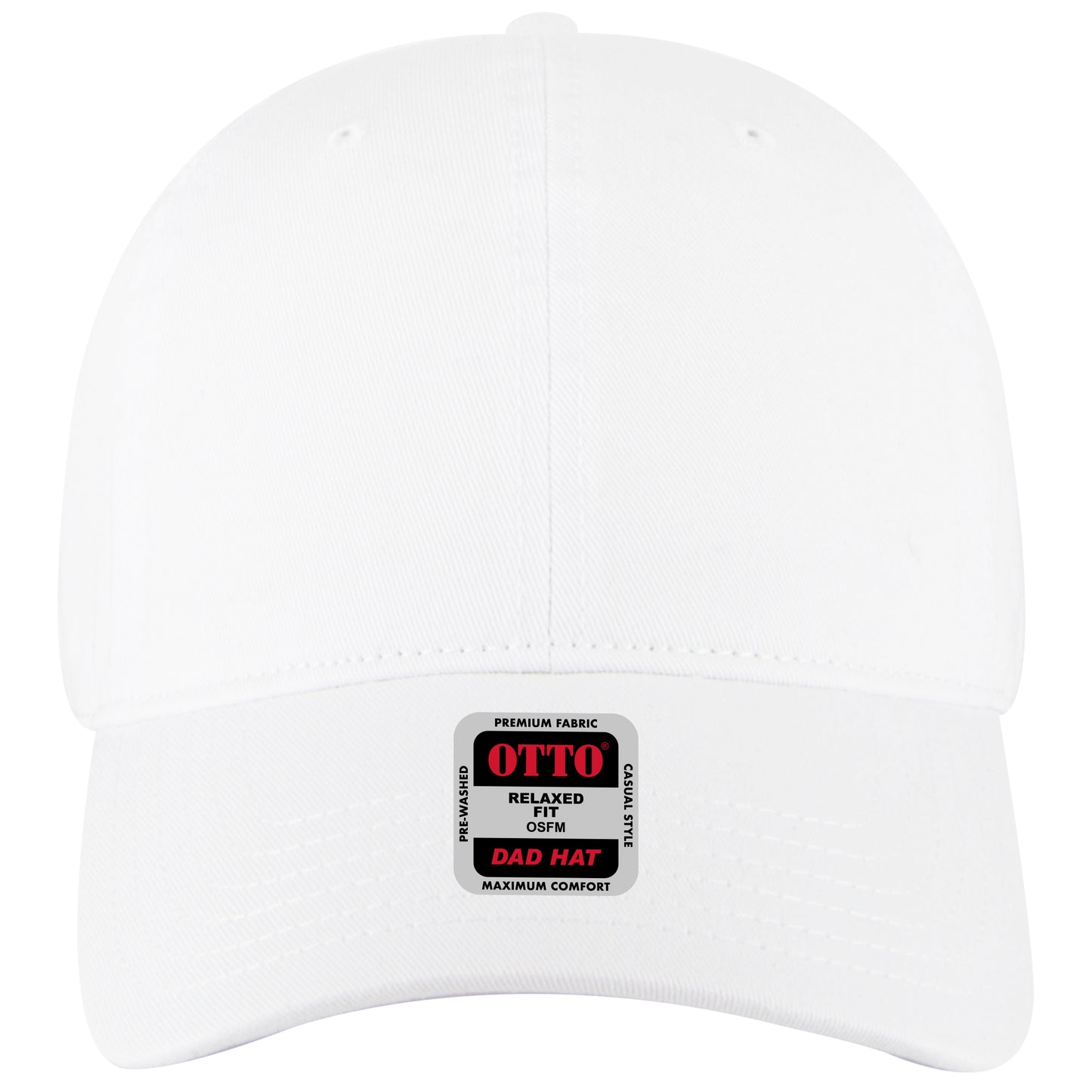 6-Panel Low Profile Dad Hat — Custom Leather Patch in White