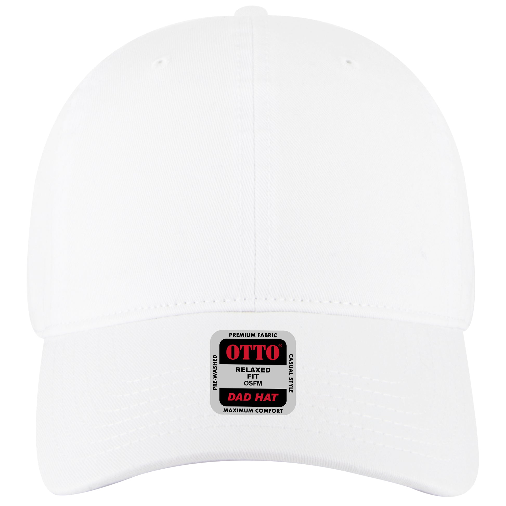 6-Panel Low Profile Dad Hat — Custom Leather Patch in White