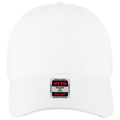 6-Panel Low Profile Dad Hat — Custom Leather Patch in White