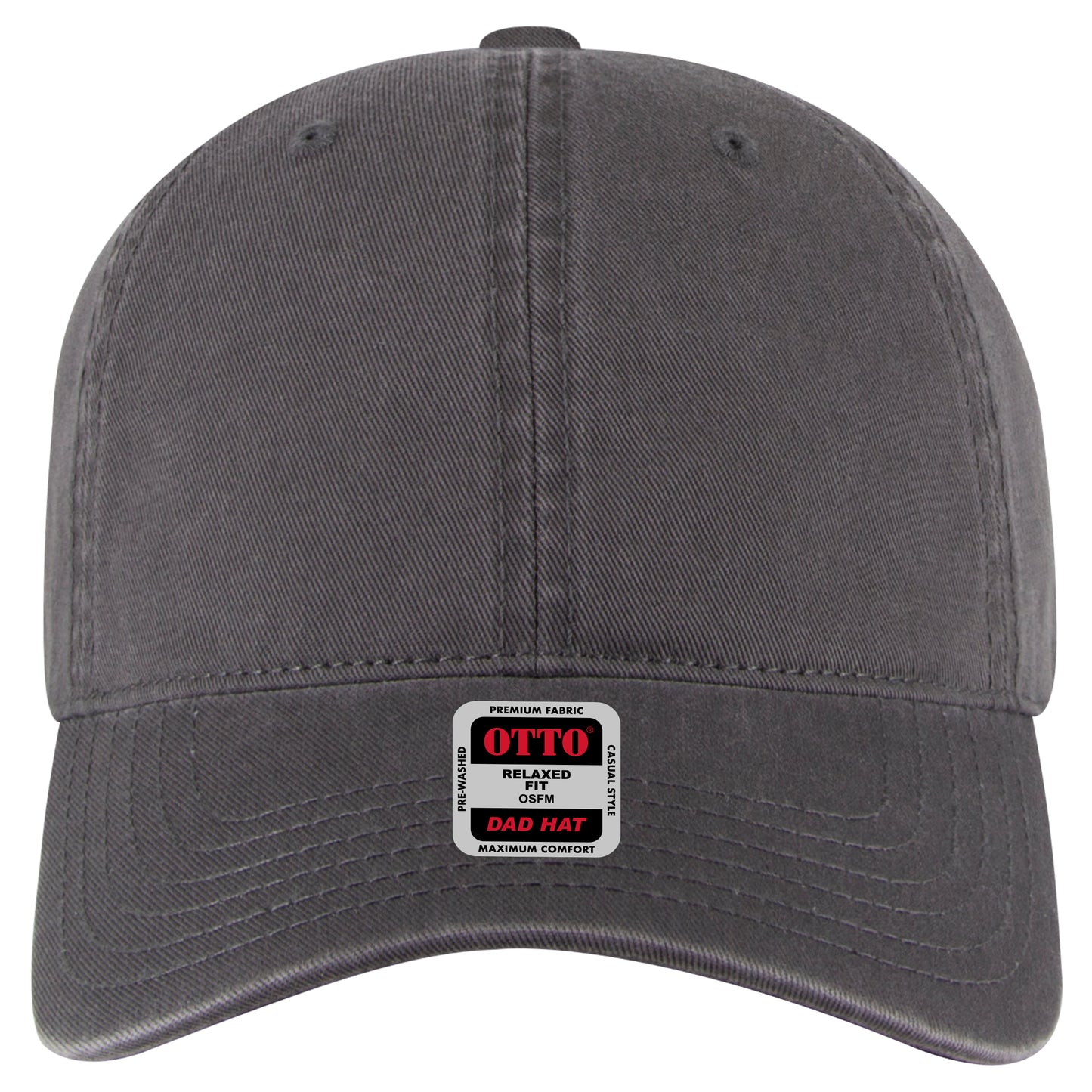 6-Panel Low Profile Dad Hat — Custom Leather Patch in Char. Gr