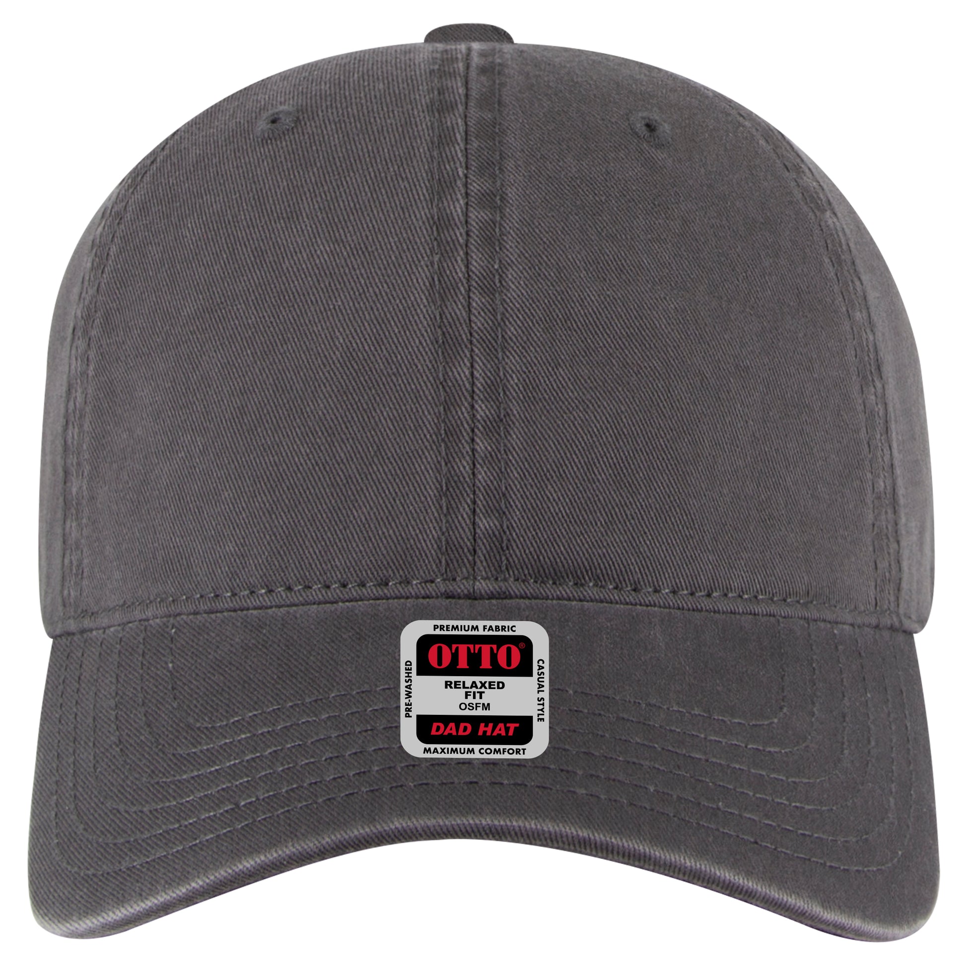 6-Panel Low Profile Dad Hat — Custom Leather Patch in Char. Gr