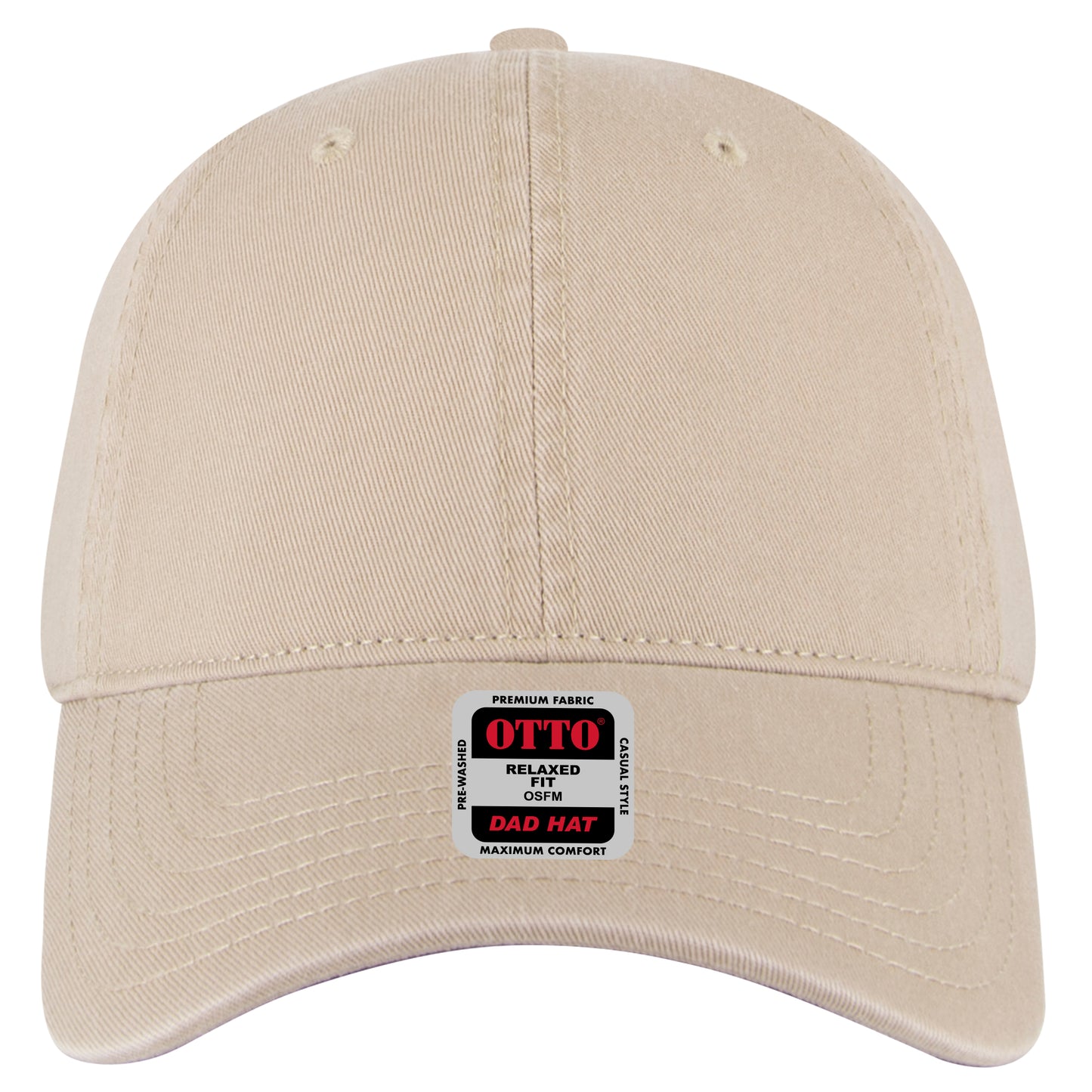 6-Panel Low Profile Dad Hat — Custom Leather Patch in Khaki en ay
