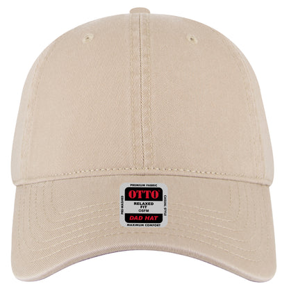 6-Panel Low Profile Dad Hat — Custom Leather Patch in Khaki en ay