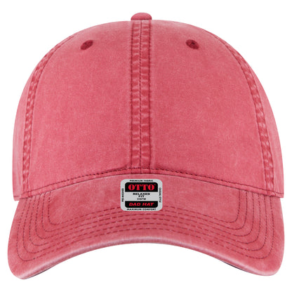 6-Panel Low Profile Dad Hat — Custom Leather Patch in Red