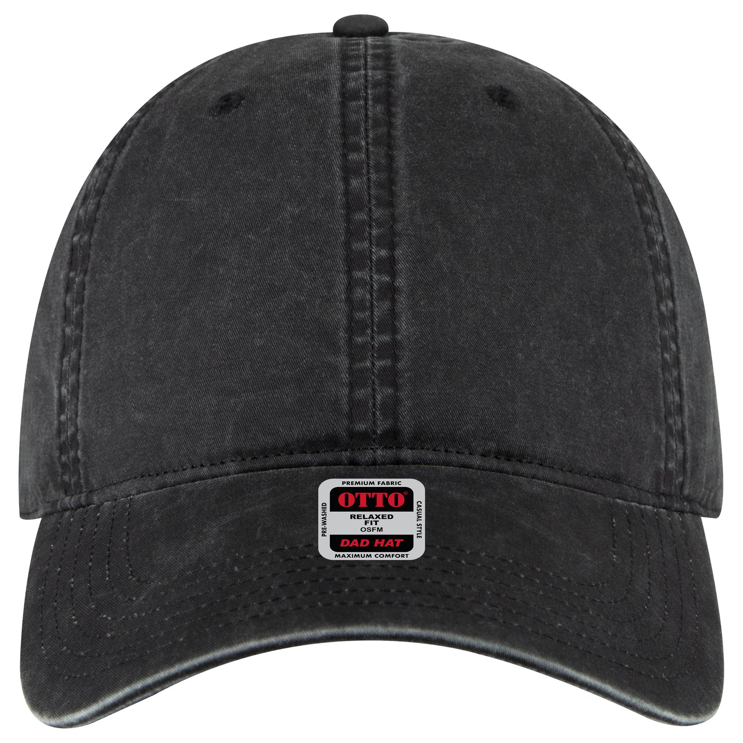 6-Panel Low Profile Dad Hat — Custom Leather Patch in Black