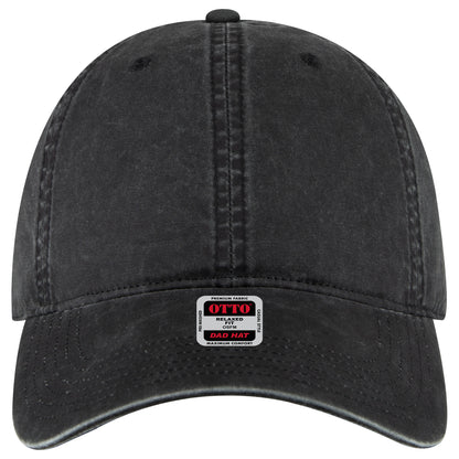 6-Panel Low Profile Dad Hat — Custom Leather Patch in Black