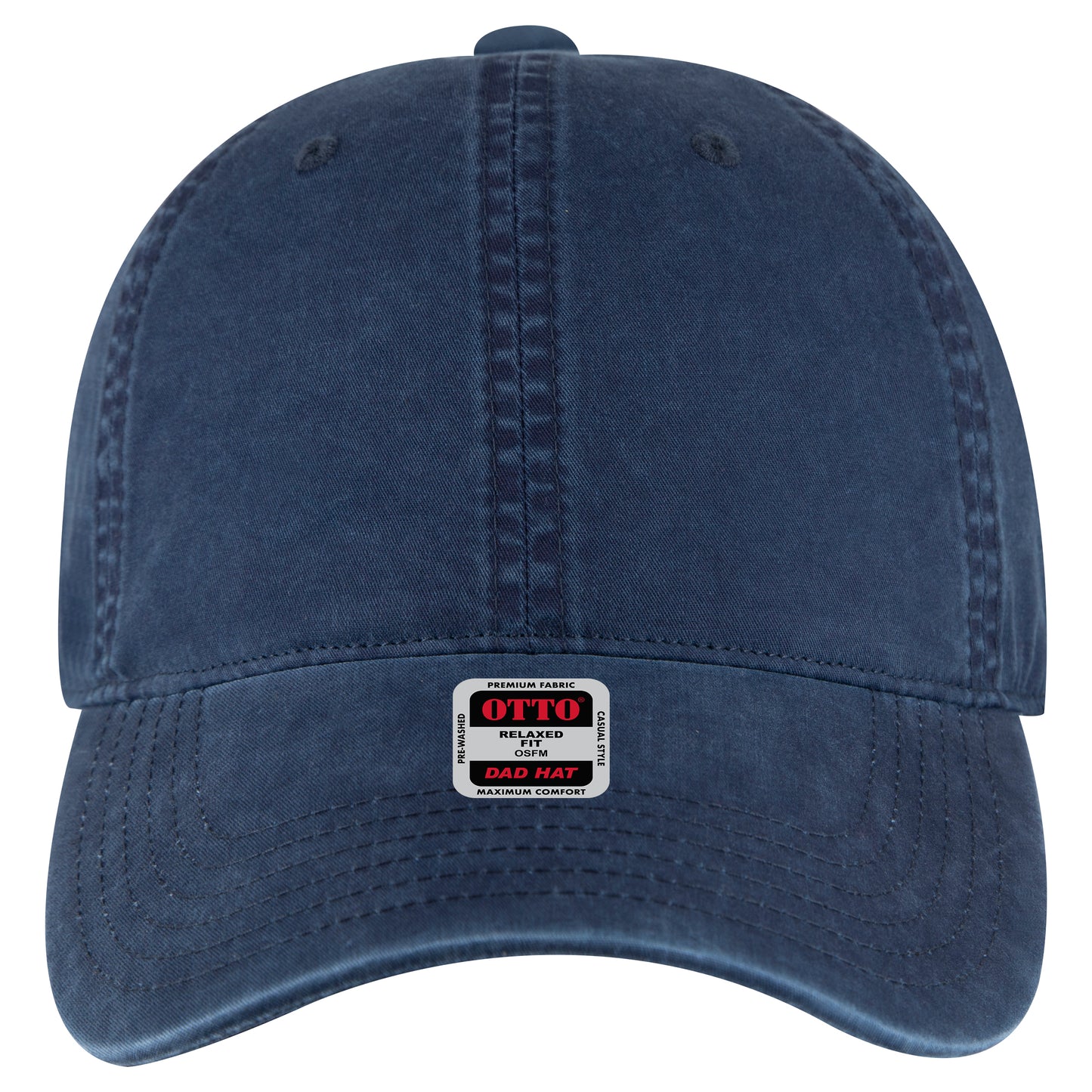6-Panel Low Profile Dad Hat — Custom Leather Patch in Navy