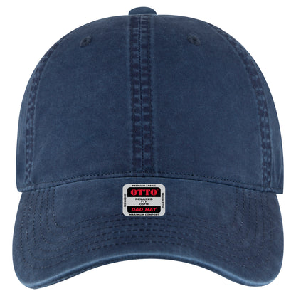 6-Panel Low Profile Dad Hat — Custom Leather Patch in Navy