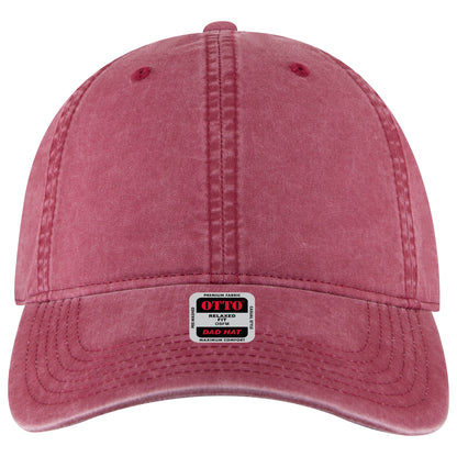 6-Panel Low Profile Dad Hat — Custom Leather Patch in Maroon