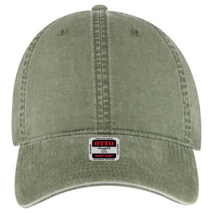 6-Panel Low Profile Dad Hat — Custom Leather Patch in Ol. Gree