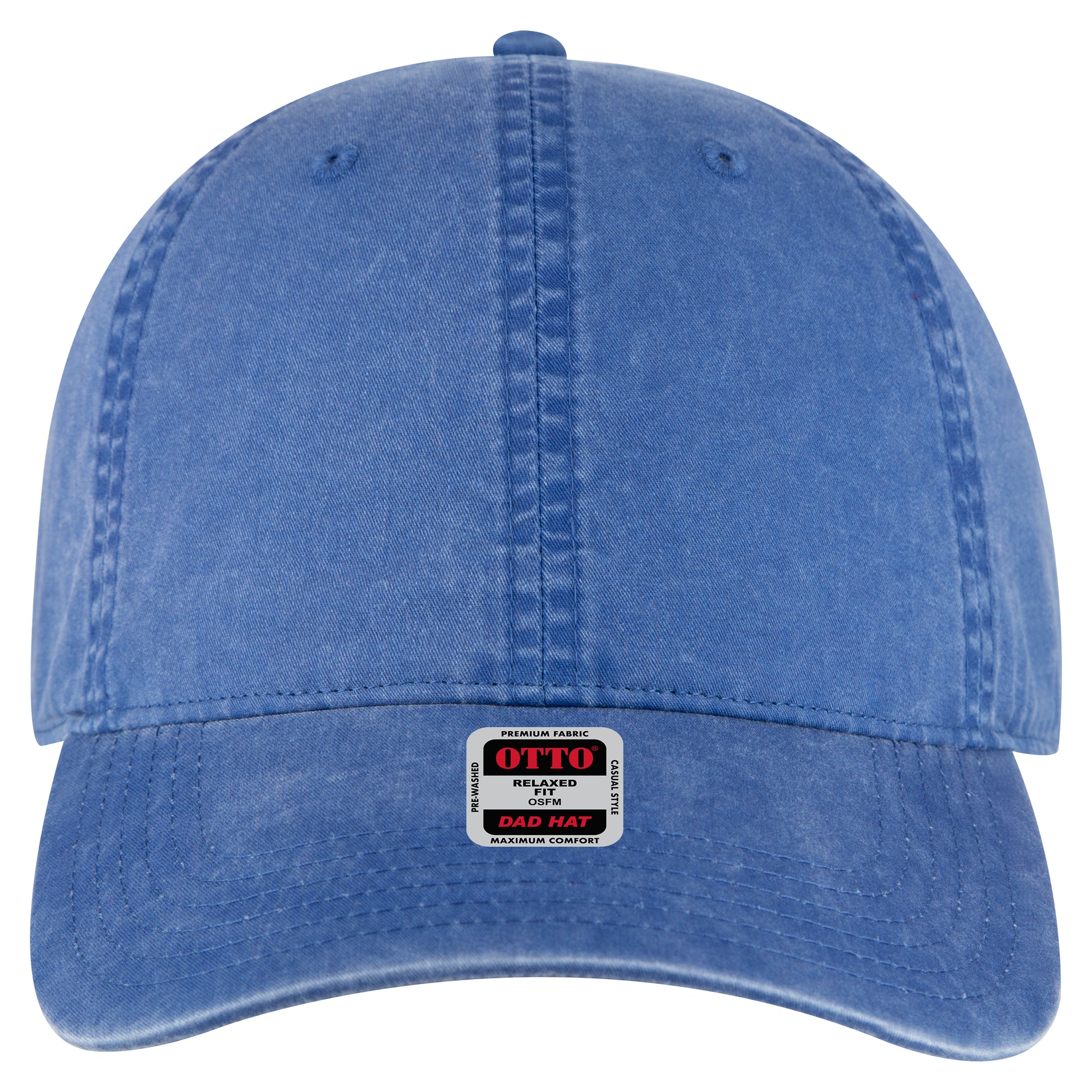 6-Panel Low Profile Dad Hat — Custom Leather Patch in Sky Blu en n ay e