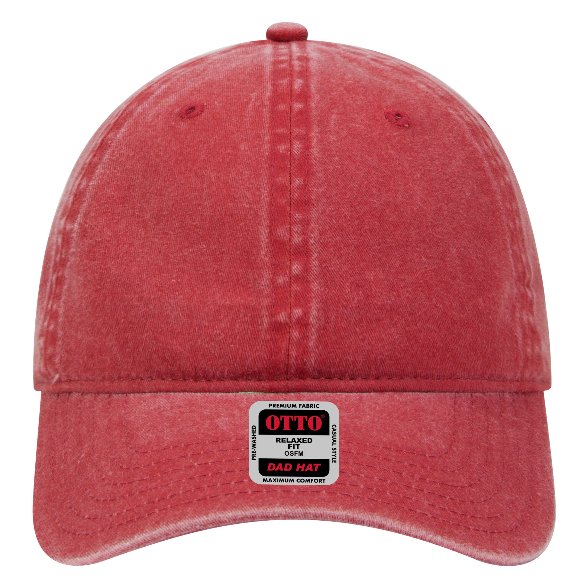 6-Panel Low Profile Dad Hat — Custom Leather Patch in Red