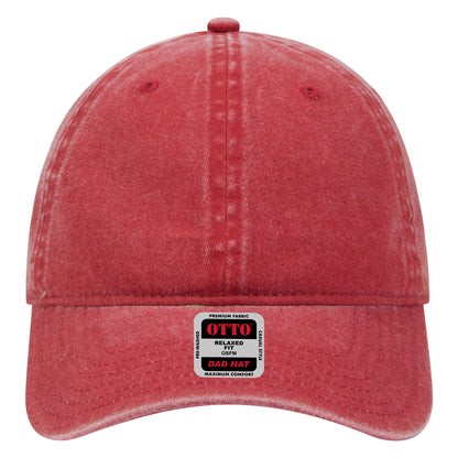 6-Panel Low Profile Dad Hat — Custom Leather Patch in Red