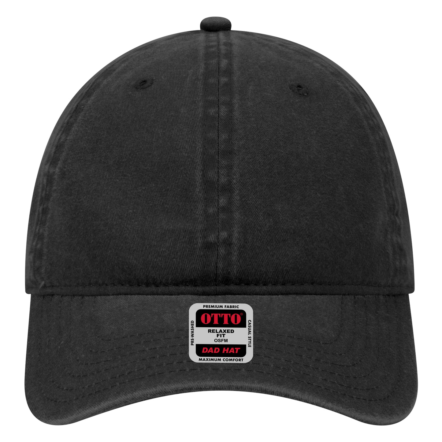 6-Panel Low Profile Dad Hat — Custom Leather Patch in Black