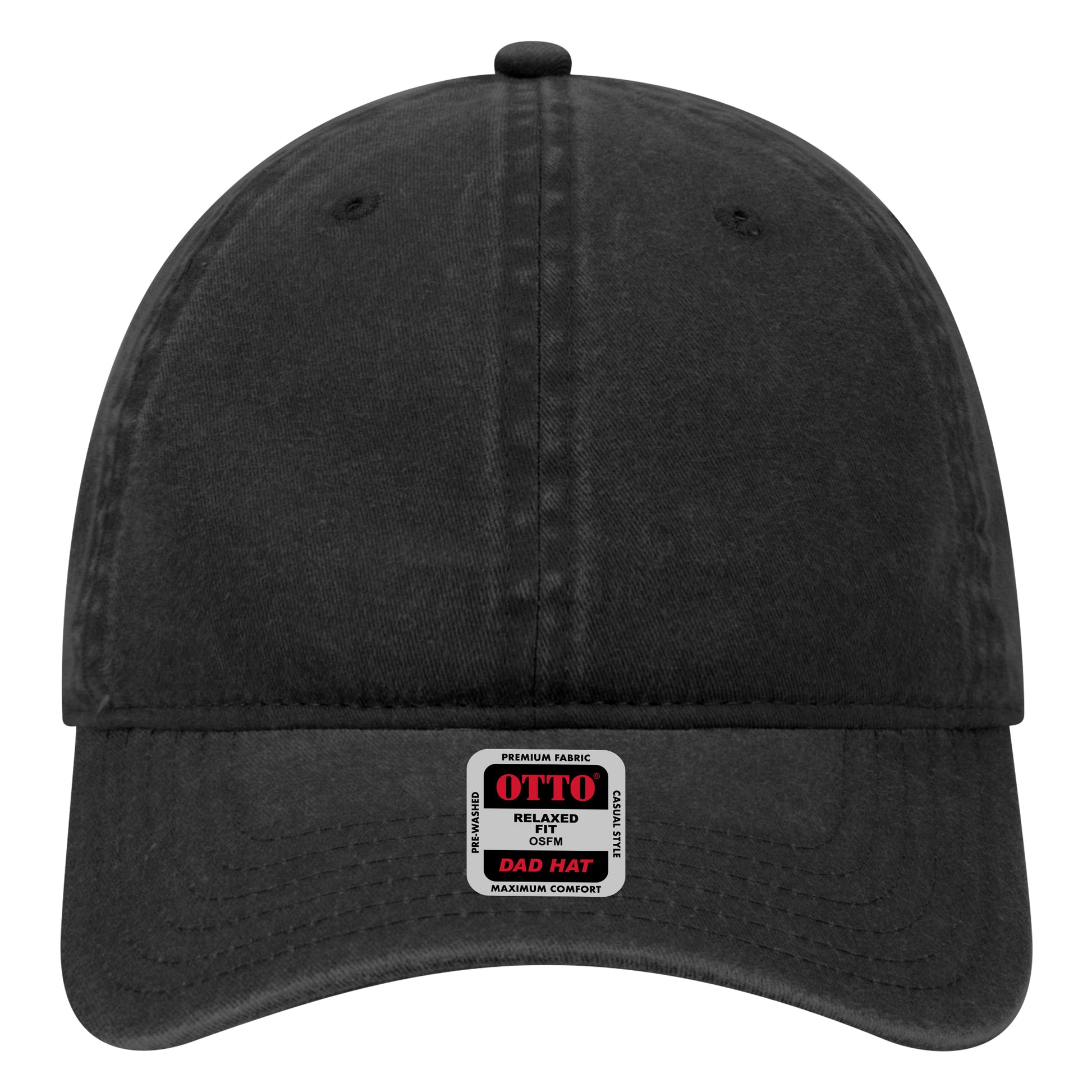 6-Panel Low Profile Dad Hat — Custom Leather Patch in Black