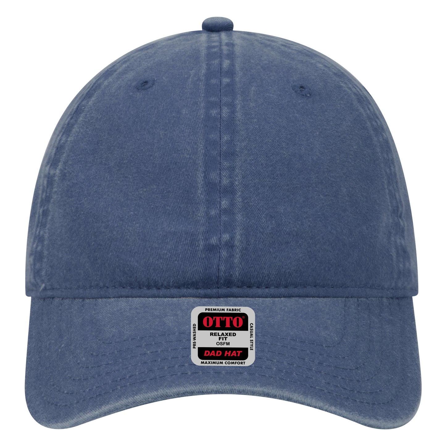6-Panel Low Profile Dad Hat — Custom Leather Patch in Navy