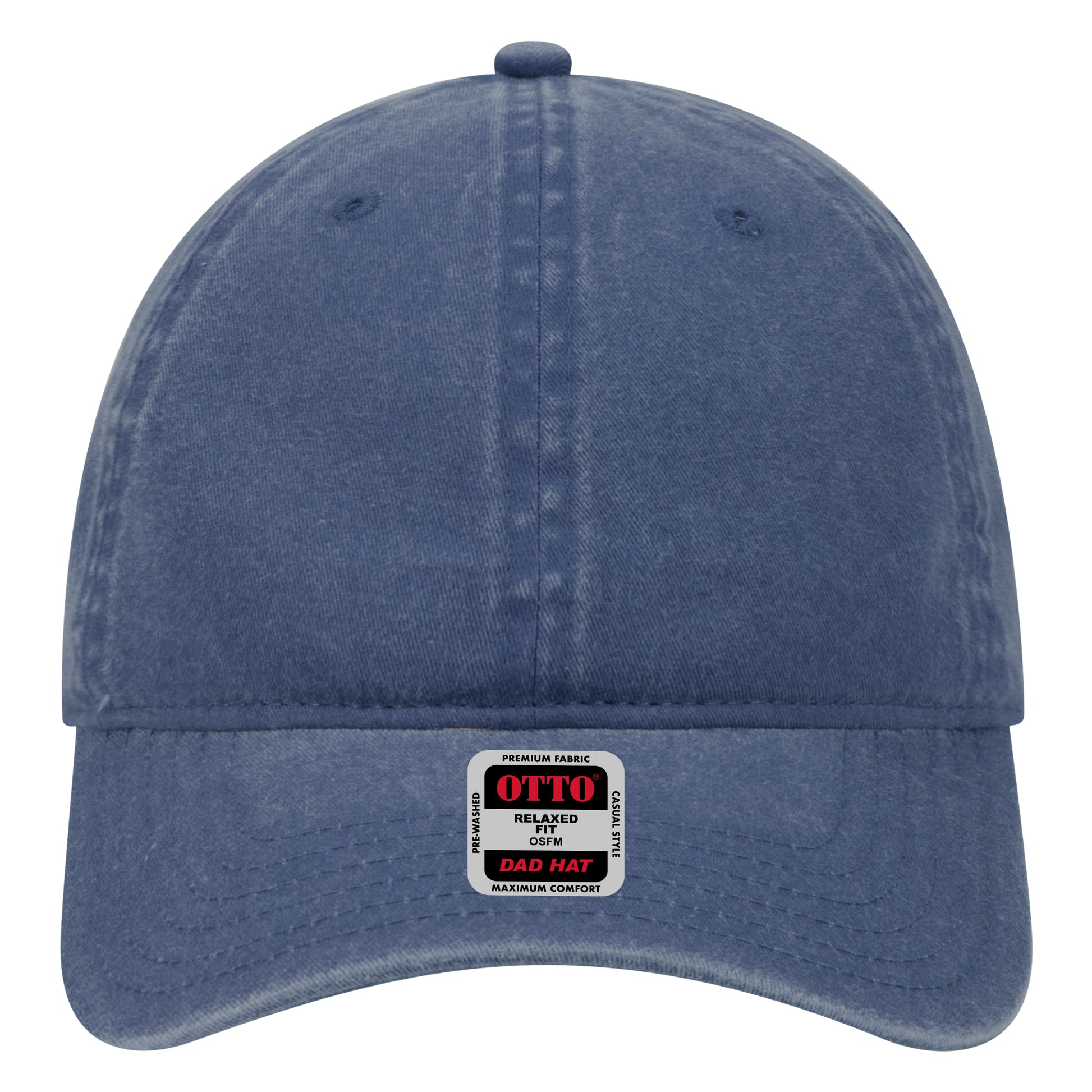 6-Panel Low Profile Dad Hat — Custom Leather Patch in Navy