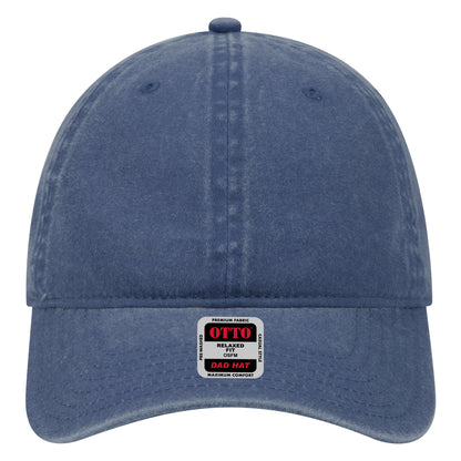 6-Panel Low Profile Dad Hat — Custom Leather Patch in Navy