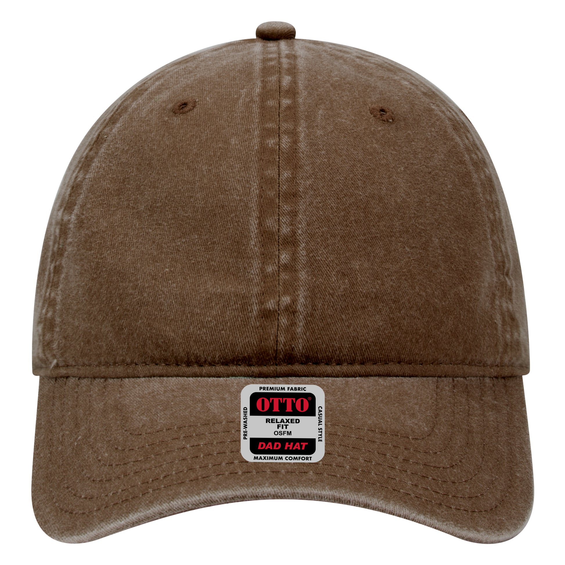 6-Panel Low Profile Dad Hat — Custom Leather Patch in Brown