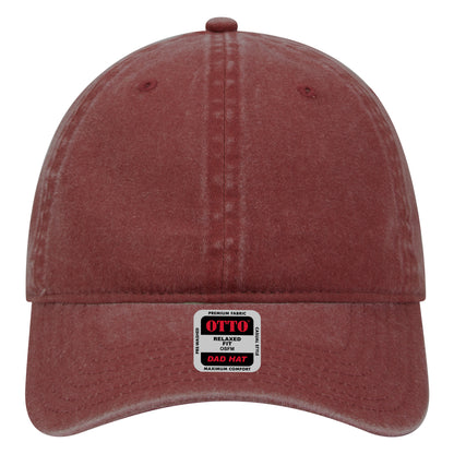 6-Panel Low Profile Dad Hat — Custom Leather Patch in Maroon