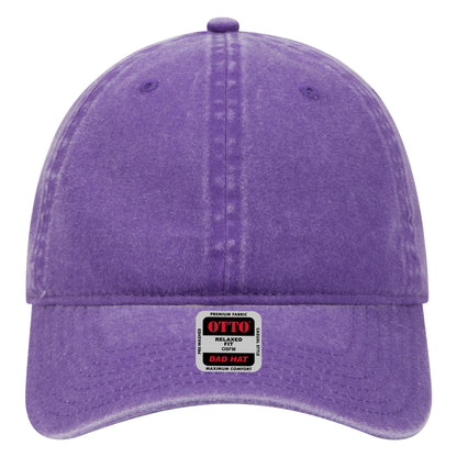 6-Panel Low Profile Dad Hat — Custom Leather Patch in Purple