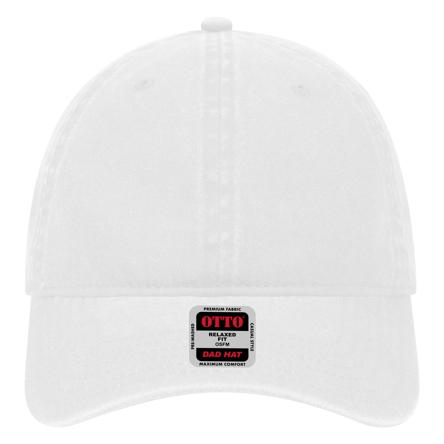 6-Panel Low Profile Dad Hat — Custom Leather Patch in White