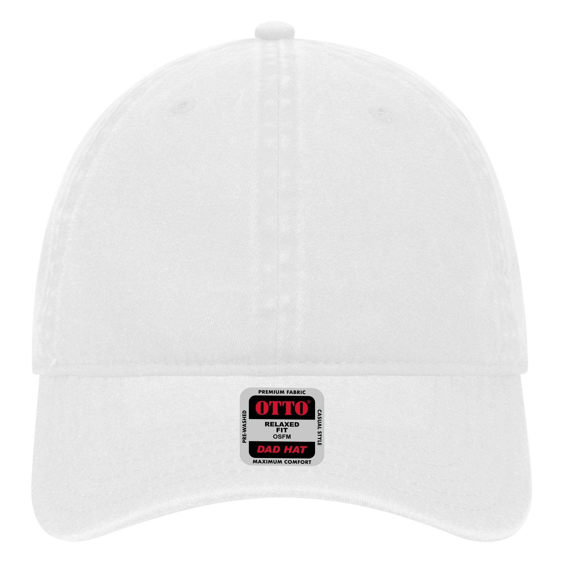 6-Panel Low Profile Dad Hat — Custom Leather Patch in White