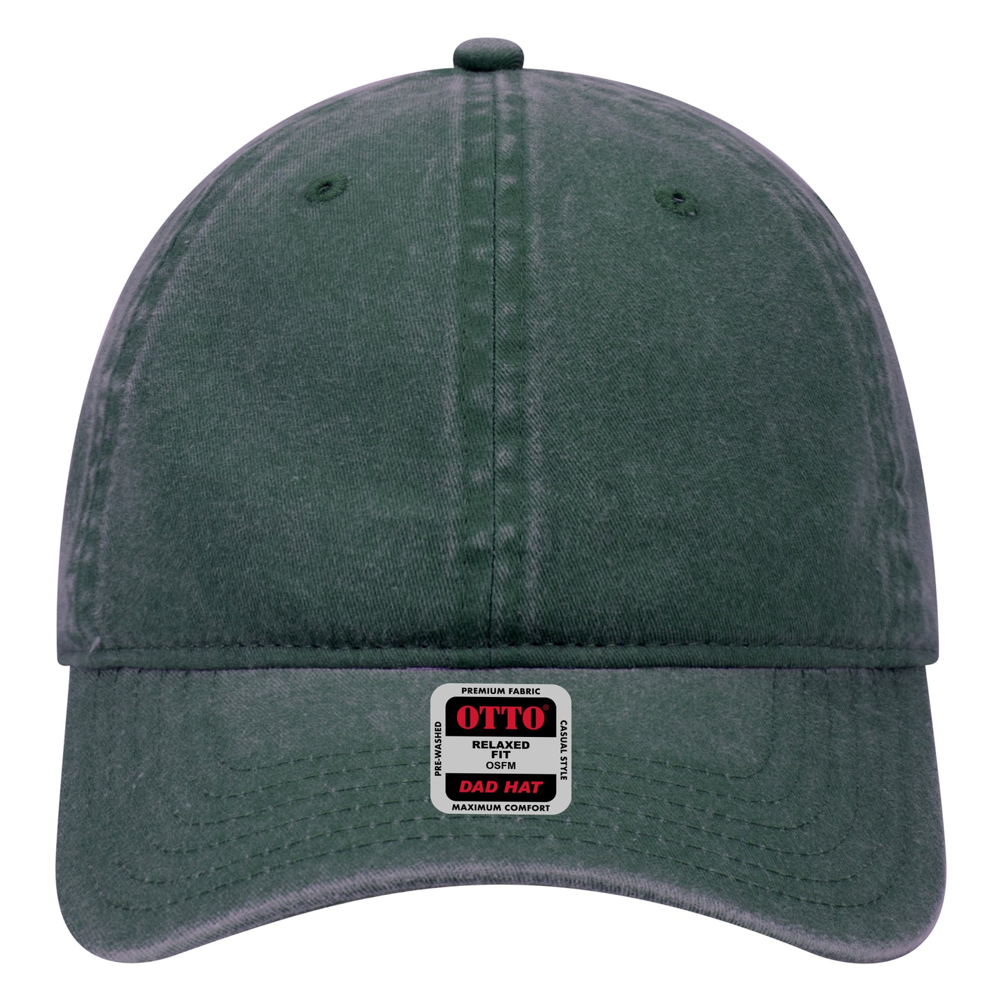 6-Panel Low Profile Dad Hat — Custom Leather Patch in Dk. Gre