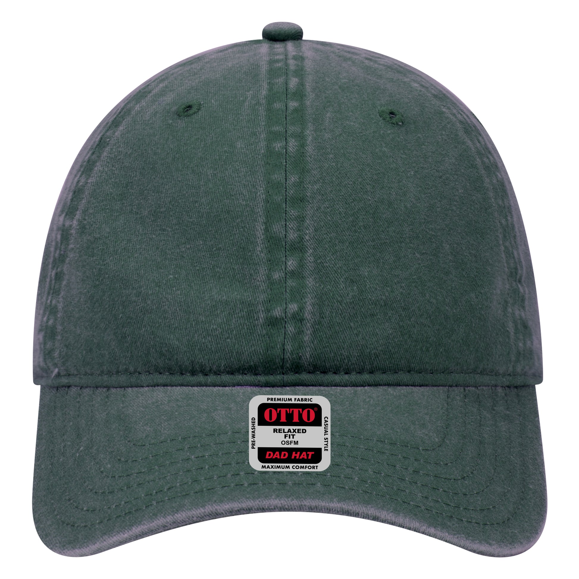 6-Panel Low Profile Dad Hat — Custom Leather Patch in Dk. Gre